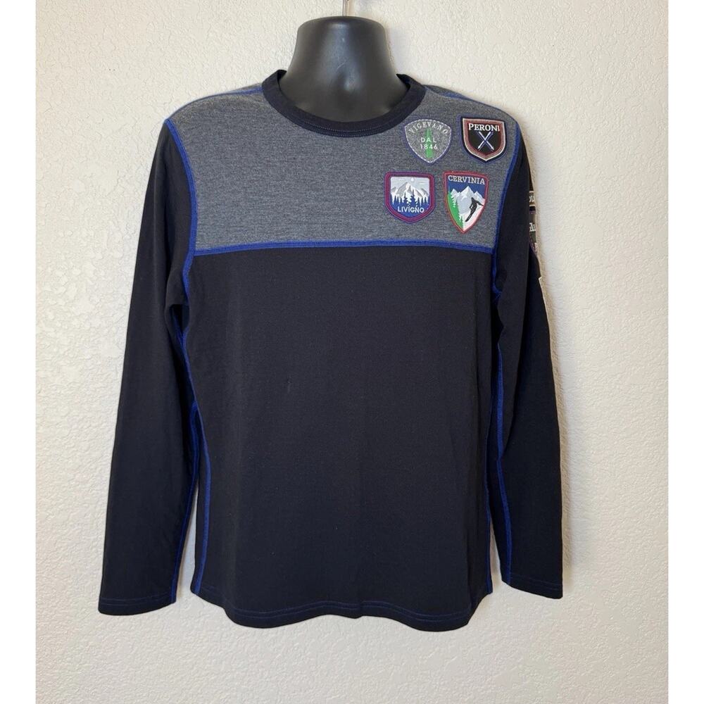 Alp-n-Rock Shirt Long Sleeve Crew Neck Patches Aspen Ski Colorblock Mens Small - Picture 2 of 10